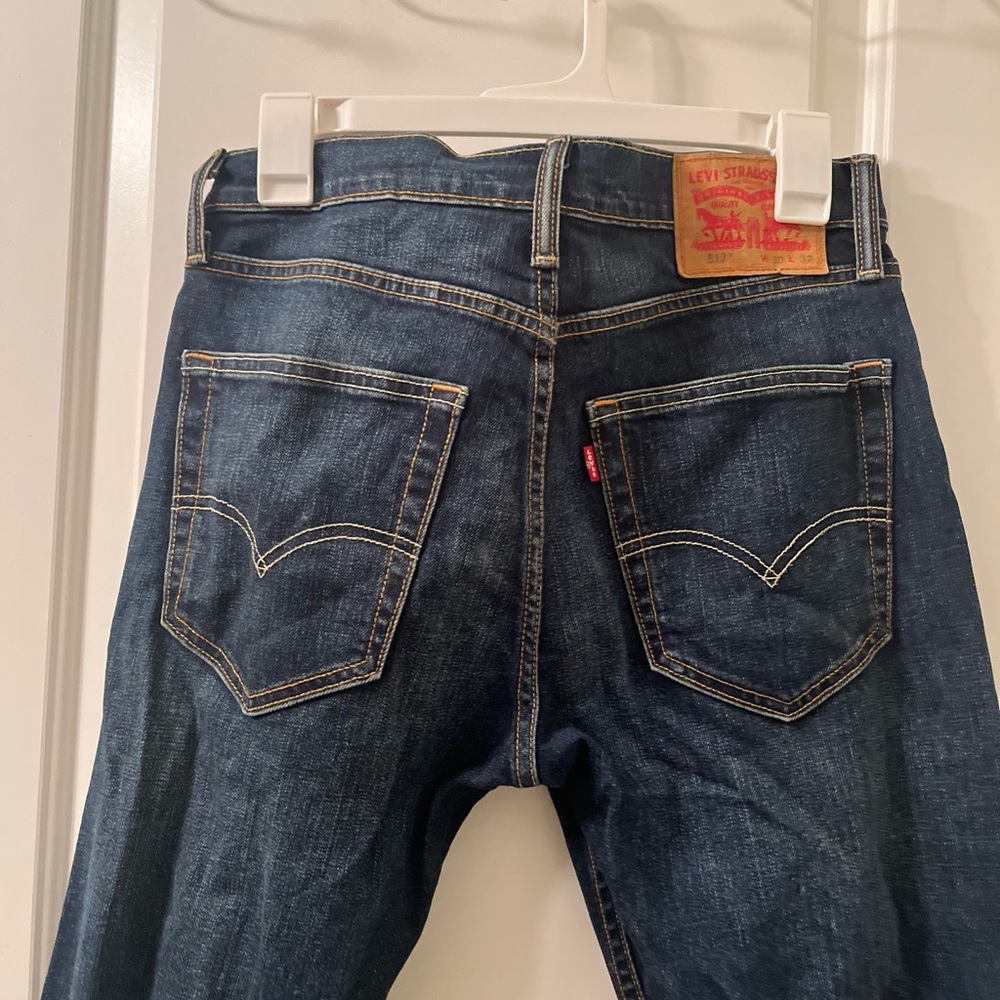 Levi Strauss 512 Men's Blue Denim Jeans Zip Button Pockets Size 30x32 - Picture 7 of 16